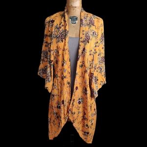 Patrons of Peace Orange and Purple Floral Kimono, M